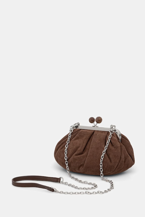 Accesorii Weekend Max Mara geantă de mana din piele intoarsa AVALOIS 2615511014600 maro