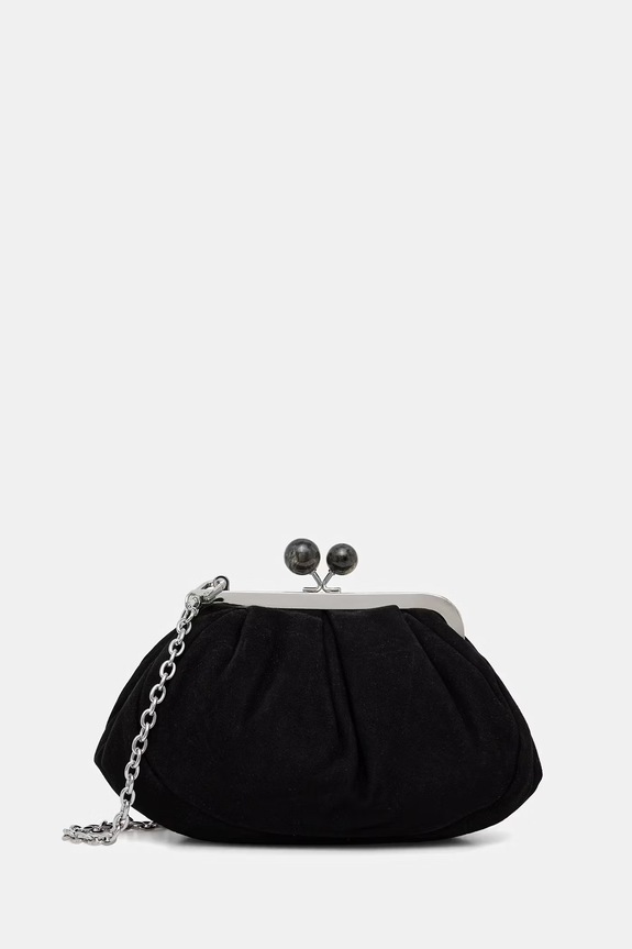 Weekend Max Mara geantă de mana din piele intoarsa AVALOIS uni negru 2615511014600