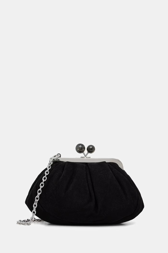 Weekend Max Mara geantă de mana din piele intoarsa AVALOIS uni negru 2615511014600