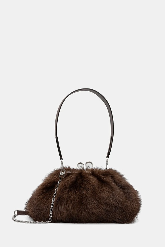 Weekend Max Mara torebka AORTENSIA nie mieści A4 brązowy 2615511134600