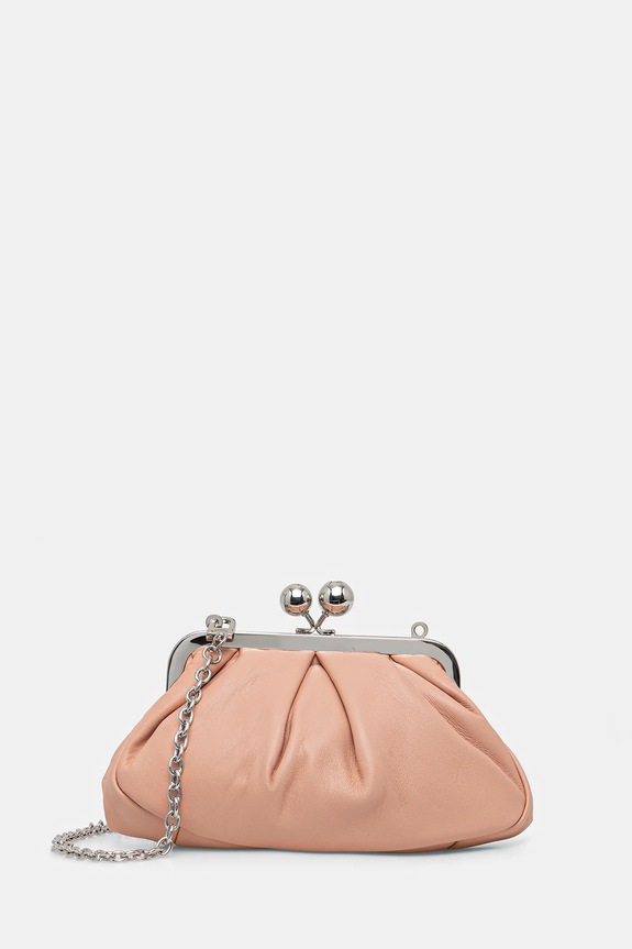Kožená kabelka Weekend Max Mara PRATI usňová koža ružová 2615511164600