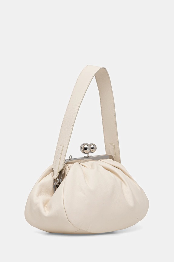 Kožená kabelka Weekend Max Mara CUBICO 2615511174600 béžová SS26