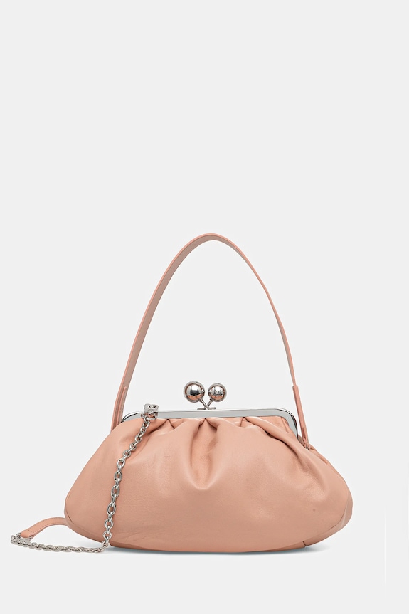 Weekend Max Mara torebka skórzana CUBICO skóra licowa różowy 2615511174600