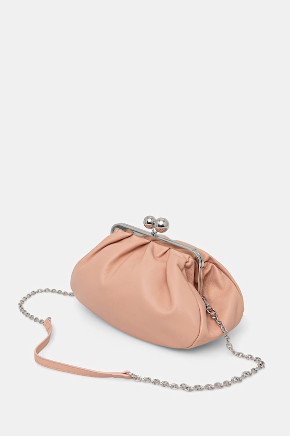 Akcesoria Weekend Max Mara torebka skórzana CUBICO 2615511174600 różowy
