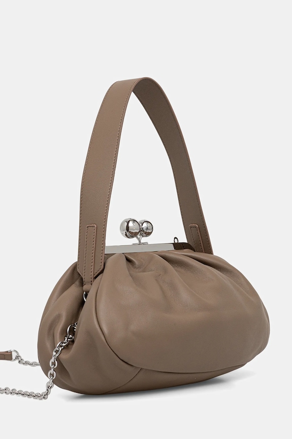 Weekend Max Mara torebka skórzana CUBICO 2615511174600 brązowy SS26
