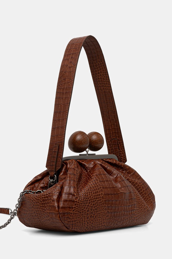 Weekend Max Mara torebka skórzana ALISSO 2615511194600 brązowy SS26