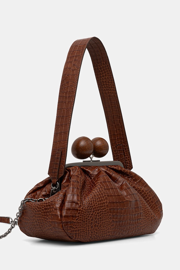 Weekend Max Mara torebka skórzana ALISSO 2615511194600 brązowy SS26
