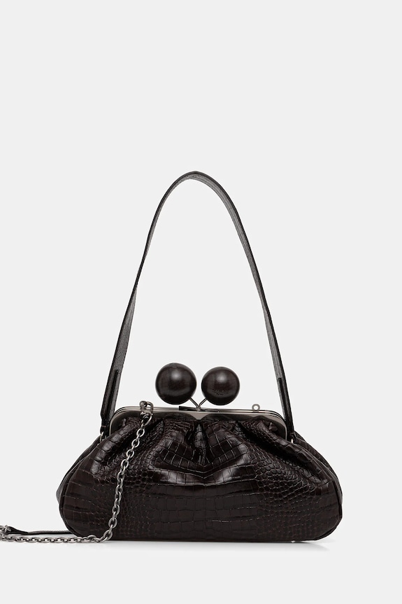 Weekend Max Mara poșetă de piele ALISSO uni maro 2615511194600