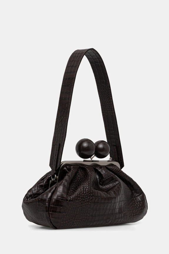 Weekend Max Mara poșetă de piele ALISSO 2615511194600 maro SS26