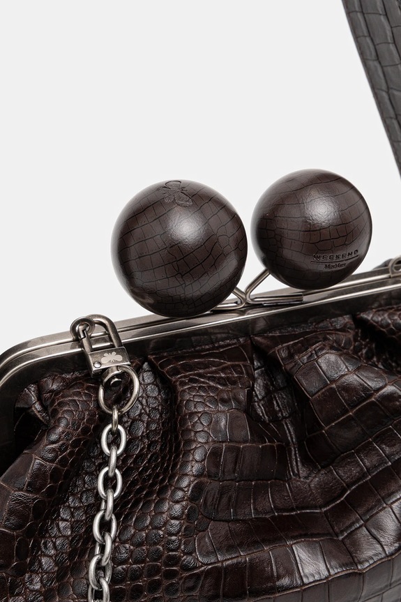 Weekend Max Mara poșetă de piele ALISSO maro 2615511194600