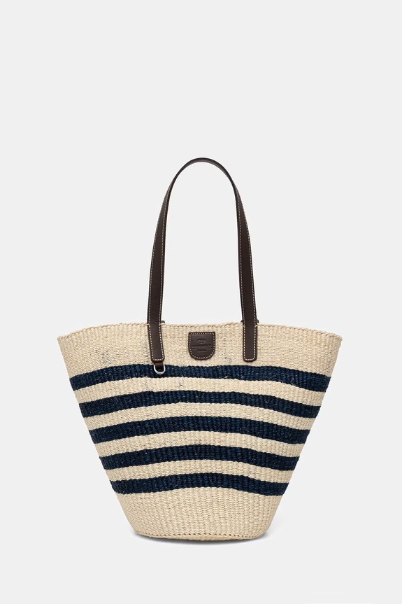Weekend Max Mara torba plażowa damska pleciona AGENNAIO niebieski 2615511015600