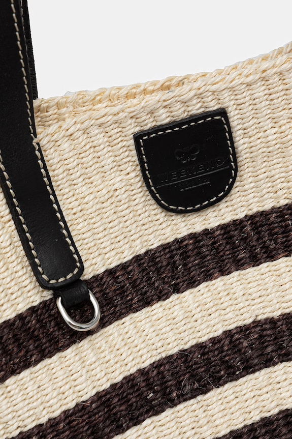Weekend Max Mara torba plażowa damska pleciona AGENNAIO brązowy 2615511015600
