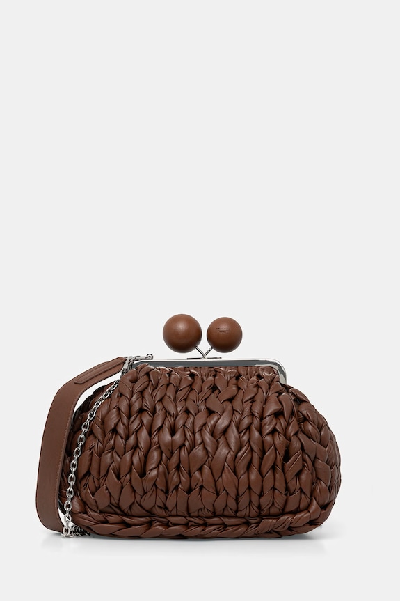 Weekend Max Mara torebka crossbody damska skórzana ALIBERO brązowy 2615511055600