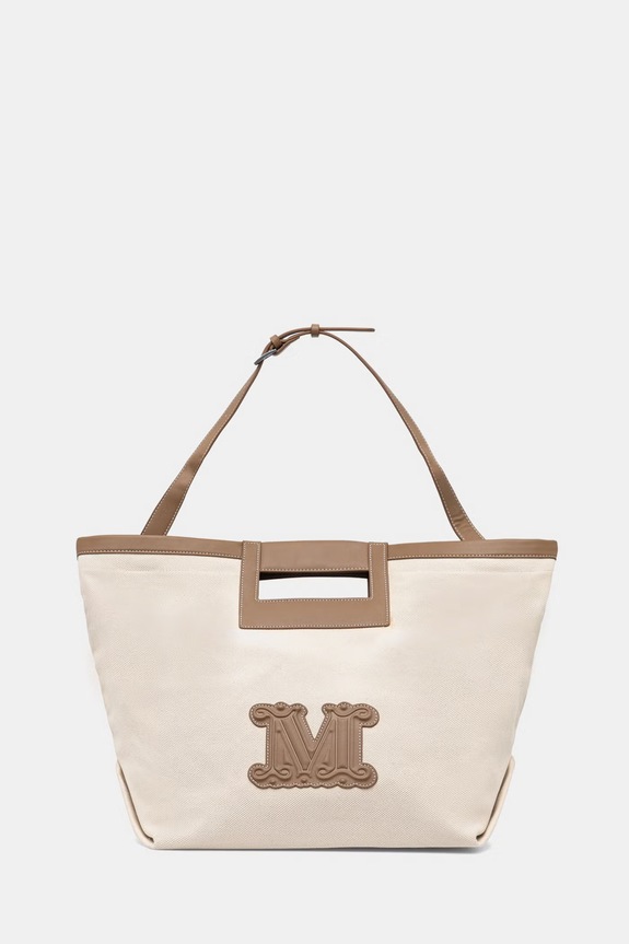 Max Mara Beachwear torba za na plažo ženska bombažna ecru bež 2616511039600