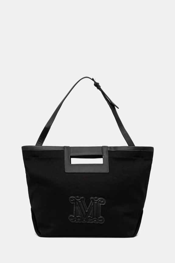 Max Mara Beachwear torba za na plažo ženska bombažna ECRU črna 2616511039600