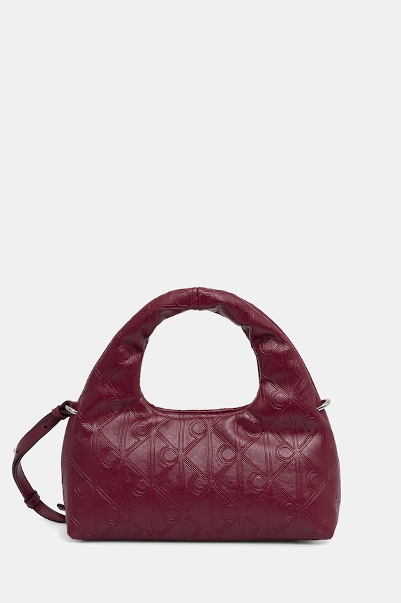 Calvin Klein torebka nie mieści A4 bordowy LV04F3200G