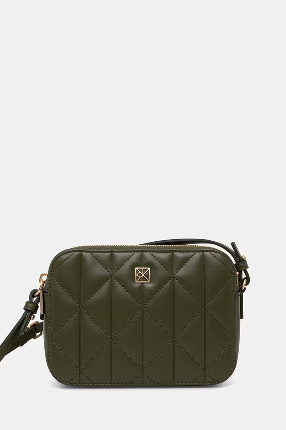 Calvin Klein torebka crossbody damska z imitacji skóry zielony LV04F3328G
