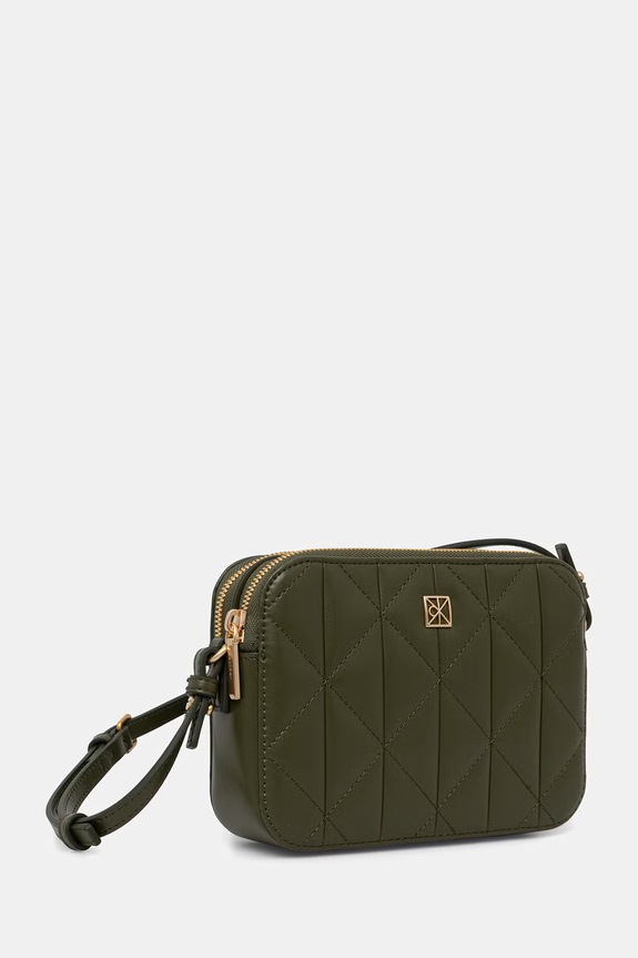 Calvin Klein torebka crossbody damska z imitacji skóry LV04F3328G zielony SS26