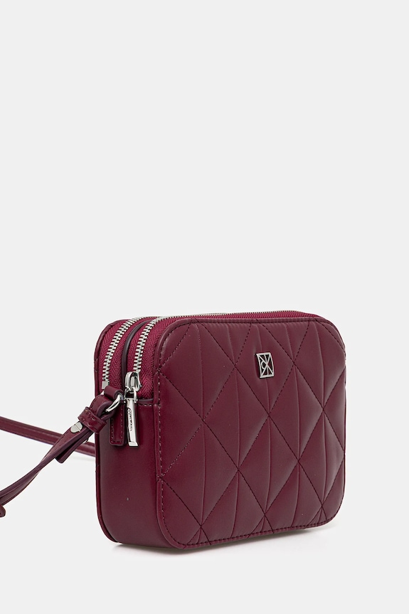 Calvin Klein torebka crossbody damska z imitacji skóry LV04F3328G bordowy SS26