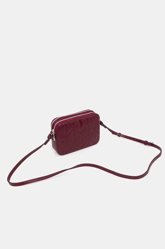 Calvin Klein torebka crossbody damska z imitacji skóry bordowy LV04F3328G