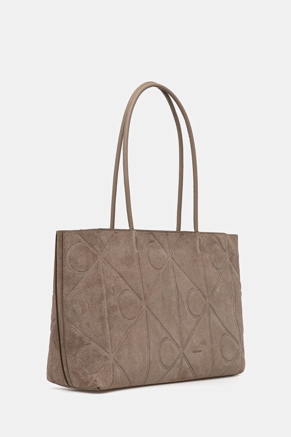 Semišová kabelka Calvin Klein LV04F3334G béžová SS26