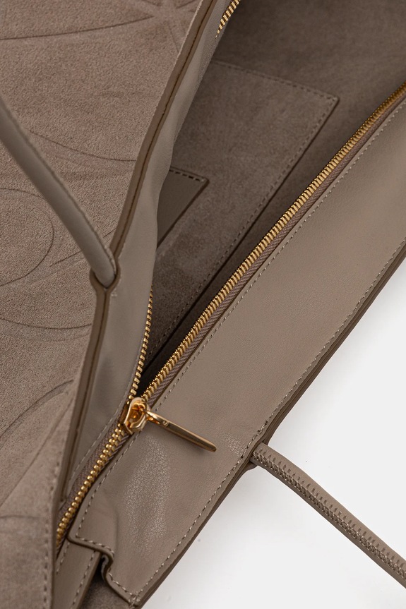 Semišová kabelka Calvin Klein LV04F3334G béžová