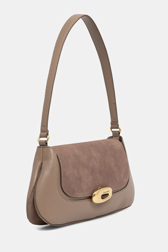 Usnjena torbica Calvin Klein LV04F3337G bež SS26