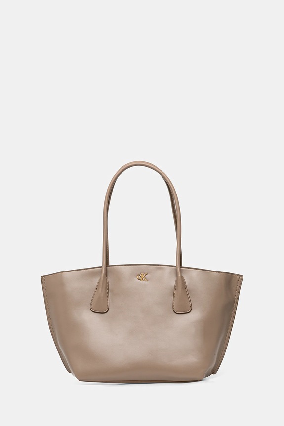 Kabelka Calvin Klein imitácia kože béžová LV04F3344G