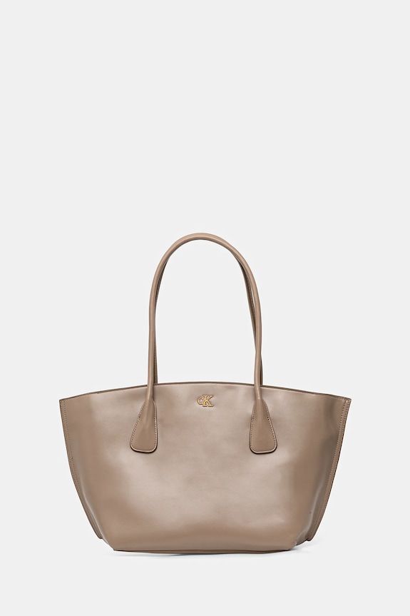 Kabelka Calvin Klein imitácia kože béžová LV04F3344G