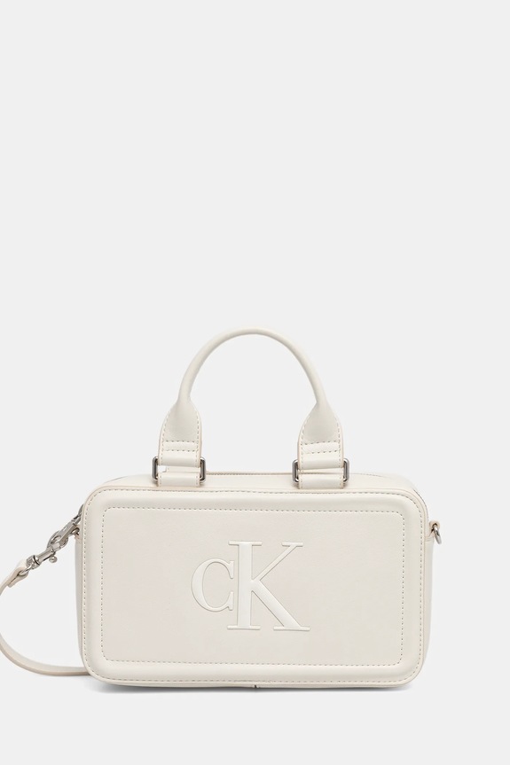 Calvin Klein geantă de damă cu imitație de piele uni bej LV04F3411G
