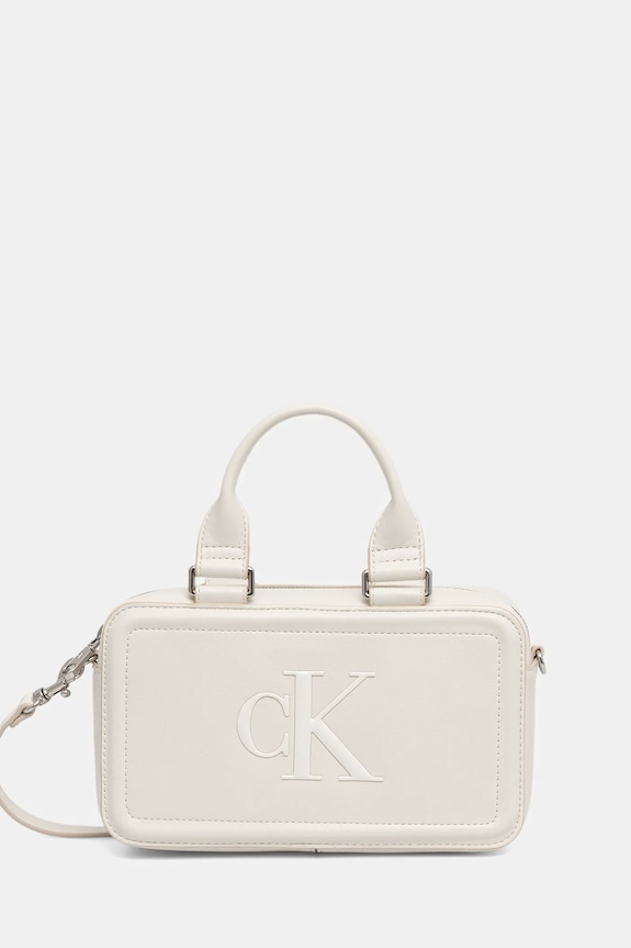 Calvin Klein geantă de damă cu imitație de piele uni bej LV04F3411G