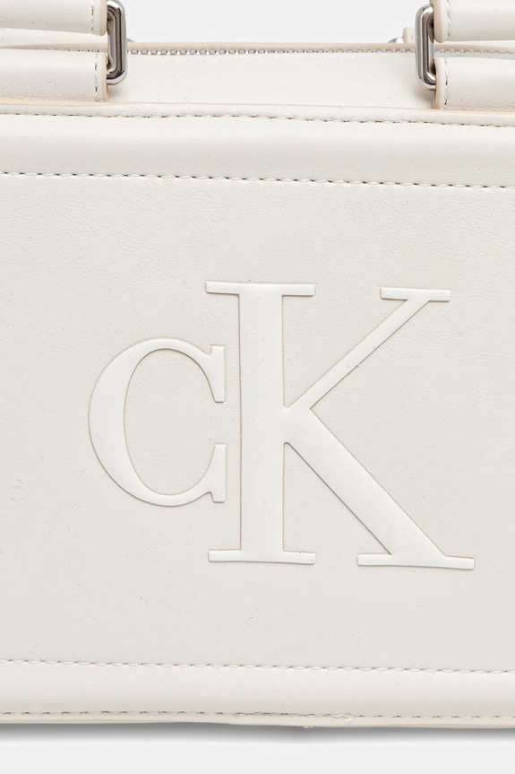 Calvin Klein geantă de damă cu imitație de piele bej LV04F3411G