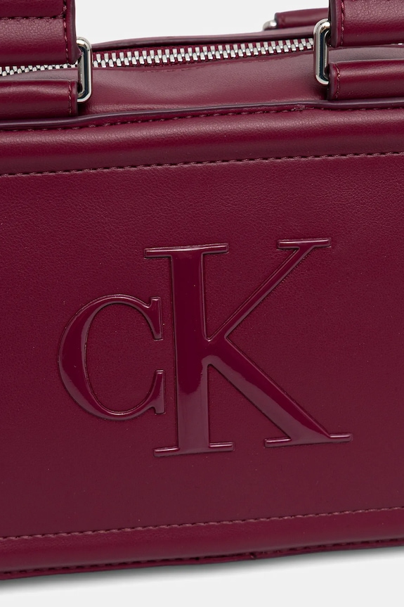 Calvin Klein torebka damska z imitacji skóry bordowy LV04F3411G
