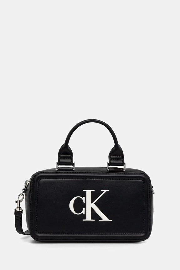 Calvin Klein Geantă de damă din imitație de piele uni negru LV04F3411G