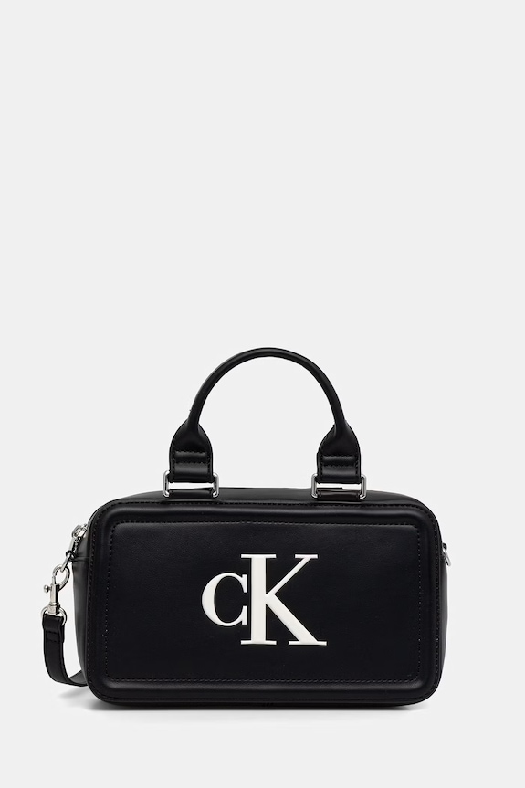 Calvin Klein Geantă de damă din imitație de piele uni negru LV04F3411G