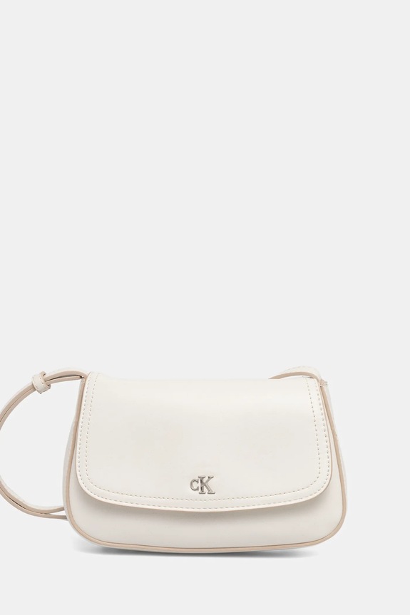 Kabelka Calvin Klein usňová koža béžová LV04F3421G