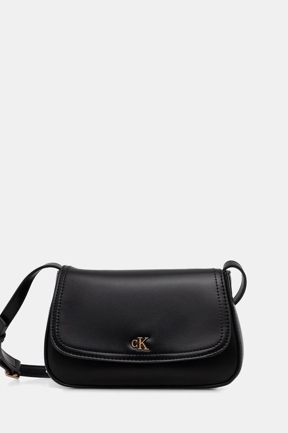 Kabelka Calvin Klein usňová koža čierna LV04F3421G