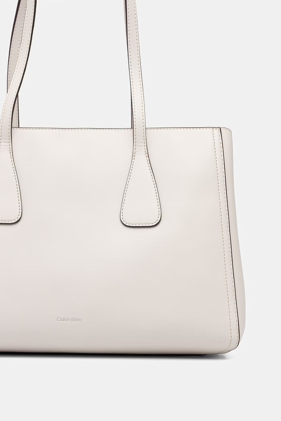 Akcesoria Calvin Klein torebka shopper damska z imitacji skóry LV04F3442G biały