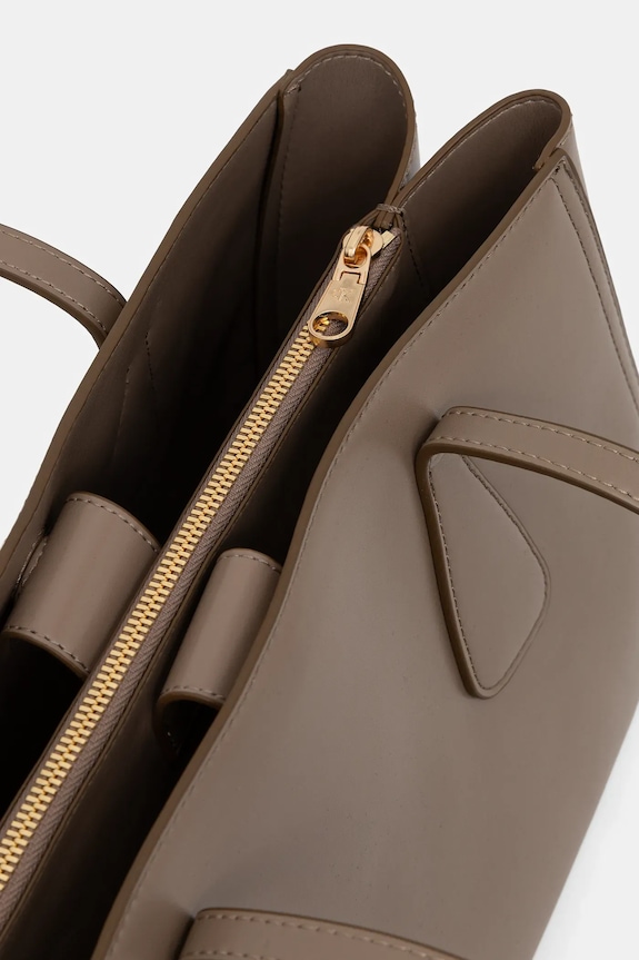 Calvin Klein torebka shopper damska z imitacji skóry LV04F3442G beżowy