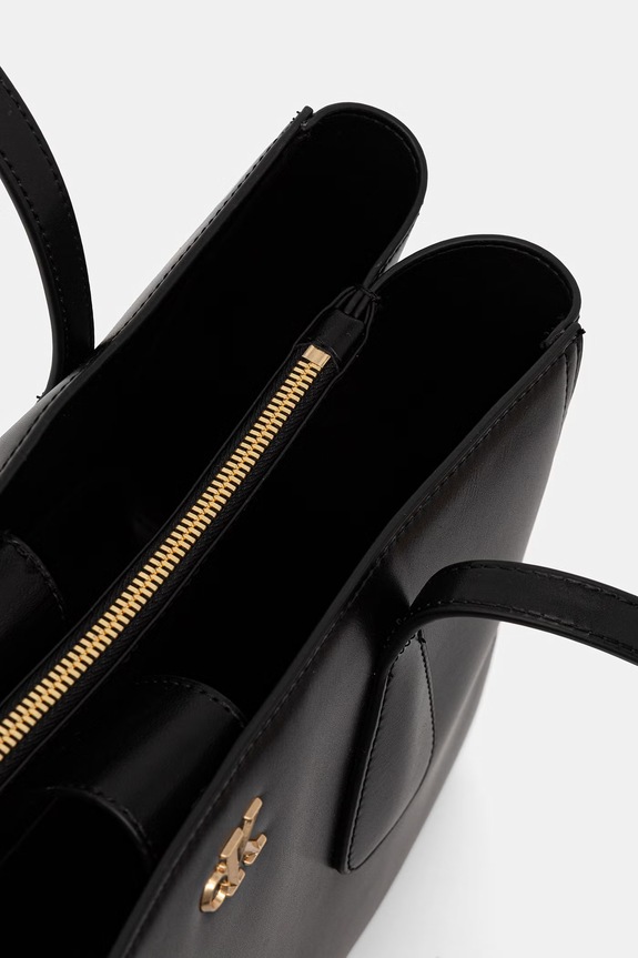 Calvin Klein torebka shopper damska z imitacji skóry czarny LV04F3442G