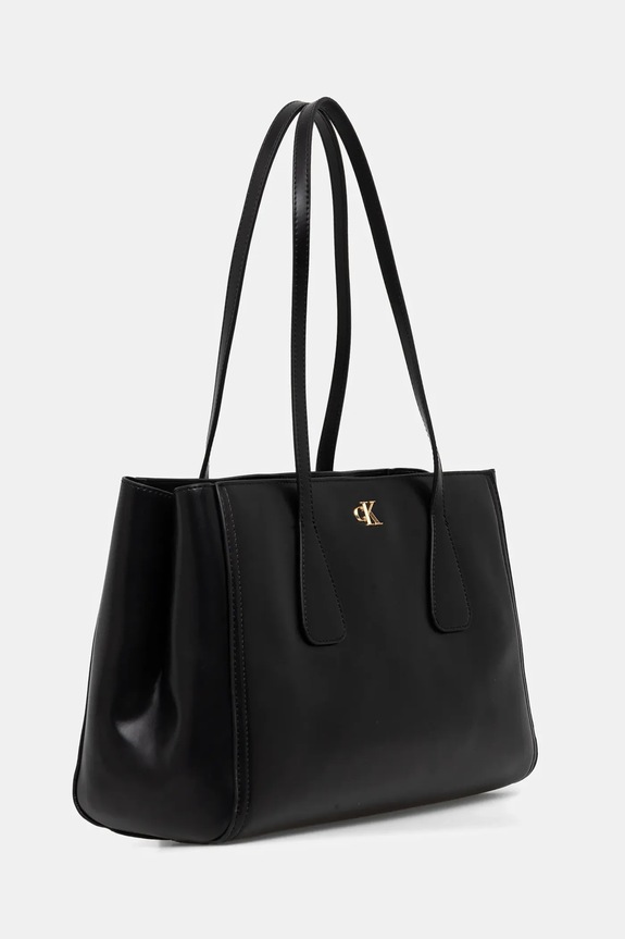Calvin Klein torebka shopper damska z imitacji skóry LV04F3442G czarny SS26