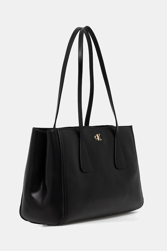 Calvin Klein torebka shopper damska z imitacji skóry LV04F3442G czarny SS26