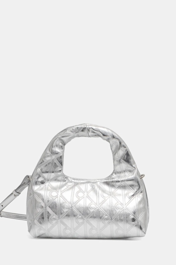 Kabelka Calvin Klein jednofarebný strieborná LV04F3444G