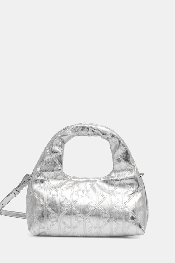 Kabelka Calvin Klein jednofarebný strieborná LV04F3444G