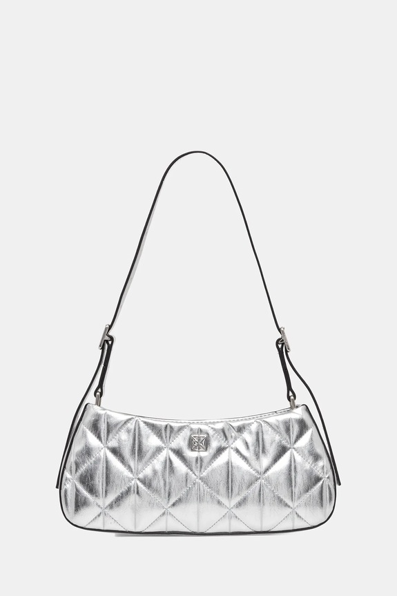 Kabelka Calvin Klein jednofarebný strieborná LV04F3445G