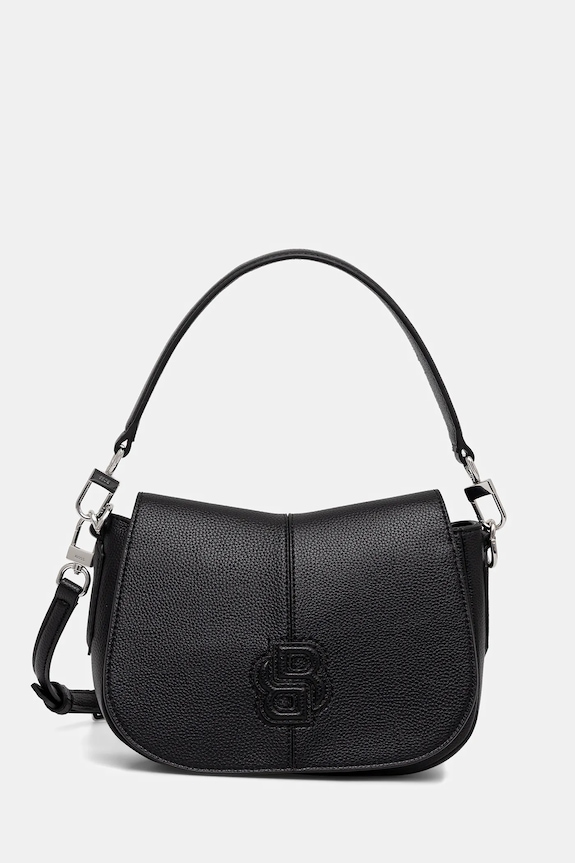 BOSS kézitáska Anett NEW Saddle szintetikus bőr fekete 50557908