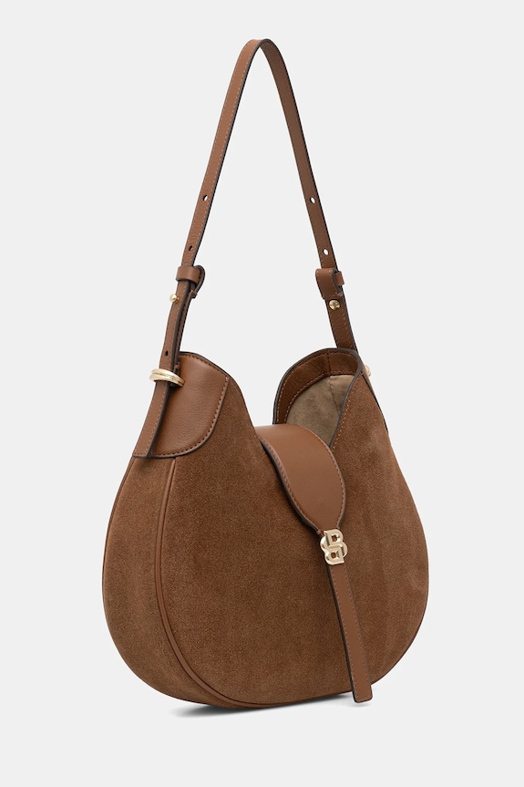 Semišová kabelka BOSS BOSS BEYOND Hobo S 50557954 hnedá SS26