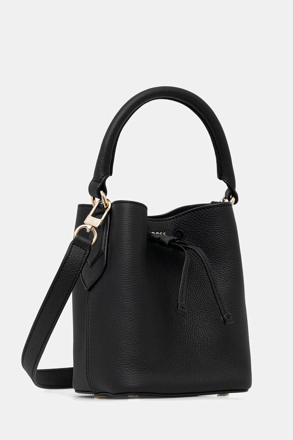 Αξεσουάρ Δερμάτινη τσάντα BOSS Lenah SM Bucket 50557980 μαύρο