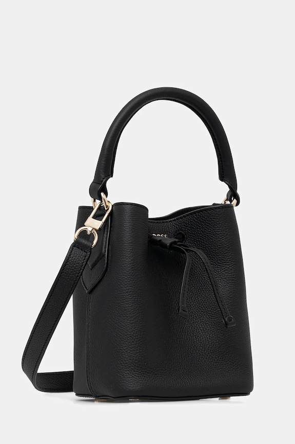 Αξεσουάρ Δερμάτινη τσάντα BOSS Lenah SM Bucket 50557980 μαύρο