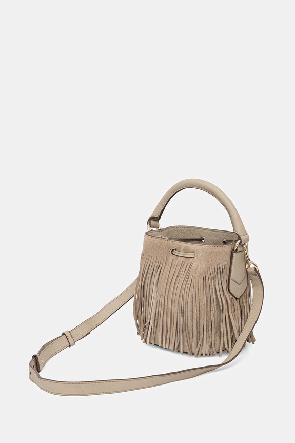 Accesorii BOSS poșetă de piele Lenah S Bucket FR 50557994 bej